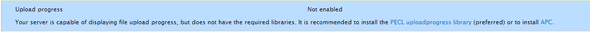 Admin reports page Upload progress not enabled